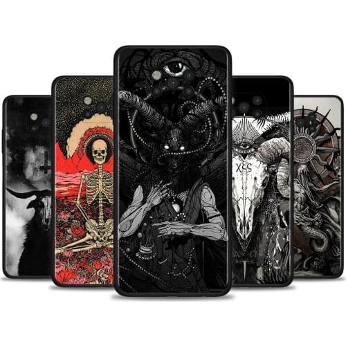 Satanic scary skull For Xiaomi Poco X3 NFC M3 Pro F3 X3 GT F1 Capa for MI Note 10 Pro Case Caso For Xiaomi CC9 Pro A3 A2 Lite