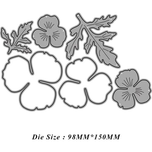 Three Flowers and Leaves 2021 Metal Cutting Dies for DIY Scrapbooking Craft Dies Greeting Card Making Embossing