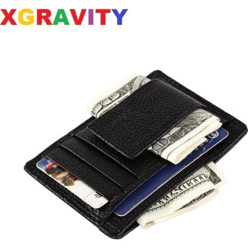 Stock Clearence Cow Genuine Leather Money Clip Fashion Leisure Mens Wallet Casual Unisex Coin Purses Dollar Clips Top Quality