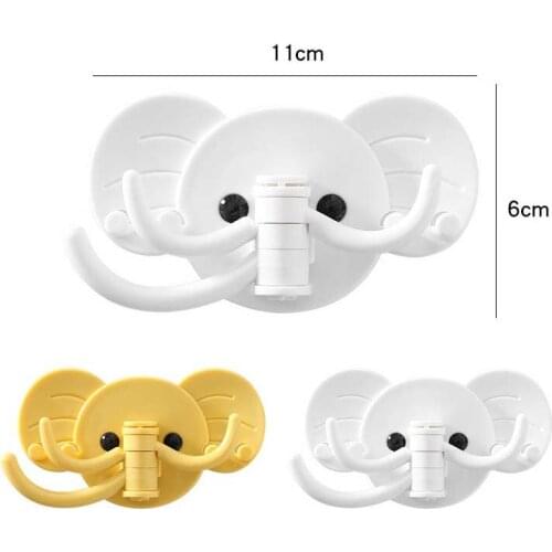 Elephant Rotating Powerful Hook Kitchen Free Punch Plug Storage Rack Door Back Seamless Nail-free Sticky Hook Super Load-bearing