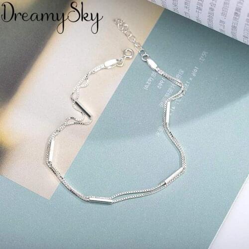 Summer Bohemian Vintage Silver Color Link Bracelets For Women New Fashion Charms Chain Bracelets Girls Jewelry