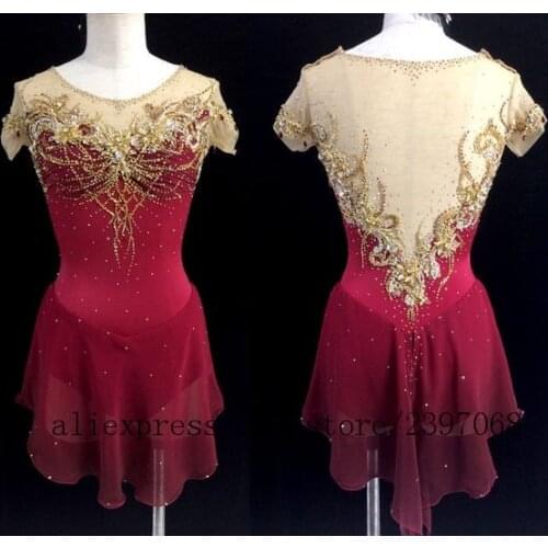 Ice Skating Dress Red Girls Competition Women Figure Dress Skating Girls Figure Skating Dress New Ice Dresses 2018 Custom FG182