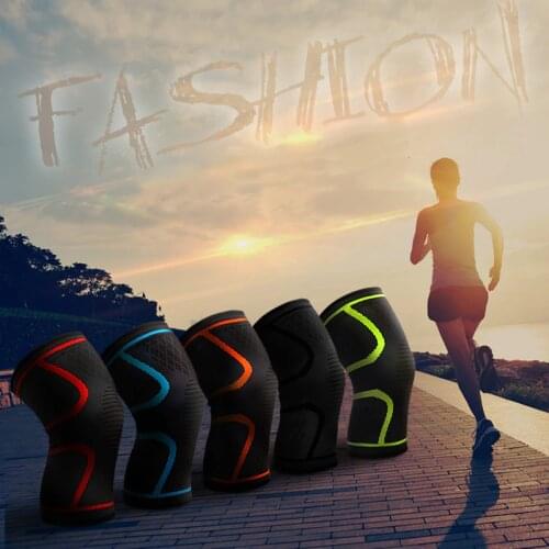 1PCS L-3XL Large size Elastic Nylon Sport Compression Basketball Knee Pad Sleeve Fitness Running Cycling Knee Support Braces