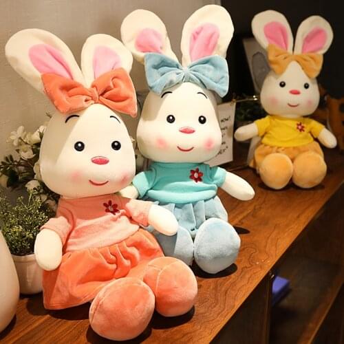 1PC Cute Rabbit With Bow Skirt Plush Toys Soft Stuffed Dolls Lovely Animal Sleeping Appease Pillows For Kids Baby Girls Gifts