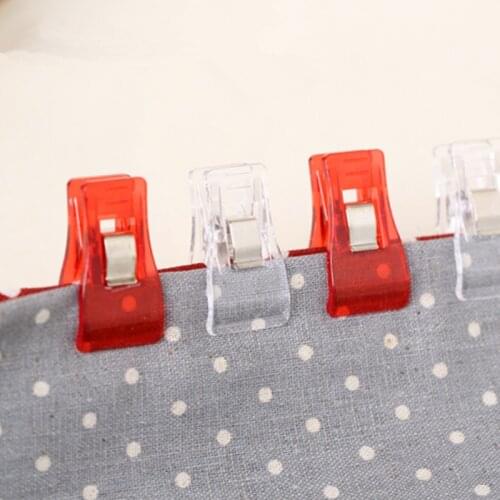100Pcs DIY Plastic Clips Holder Para Patchwork Fabric Quilting Craft Knitting Sewing Tools Home Office Supply