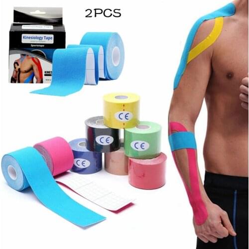 2Pcs Self Adhesive Elastic Bandage Sports Wrap Tape Knee Support Pads Finger Ankle Palm Shoulder Stickers