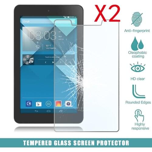 2Pcs Tablet Tempered Glass Screen Protector Cover for Alcatel OneTouch POP 7 Full Coverage Anti-Scratch Explosion-Proof Screen