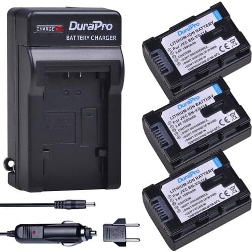 3Pcs 1800mAH BN VG114 BN-VG114 Battery + Call / Wall Charger for JVC BN-VG107 BN-VG107U BN-VG108U BN-VG108E BN-VG114U BN-VG114US