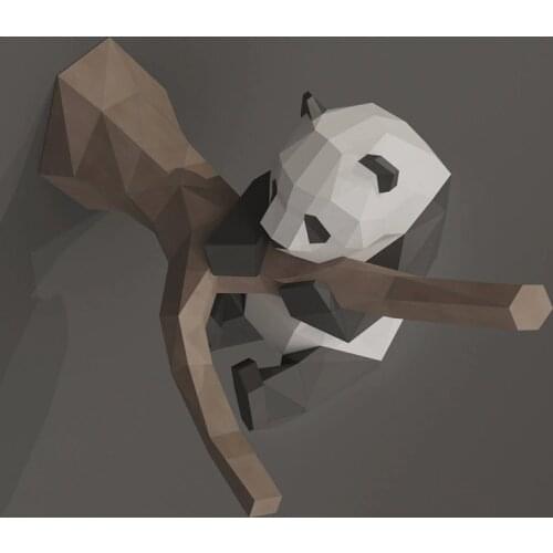 3D 3 Type Panda Animal Paper Model Toy Home Decor Living Room Decor DIY Paper Craft Model Party Gift Wall Hanging Art Ornaments