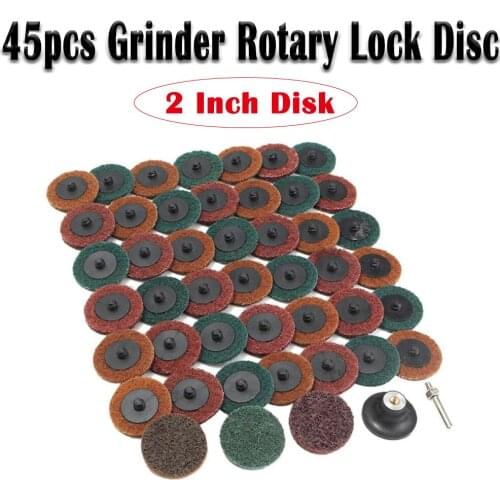 45pcs 2" 50mm Fine Grit Sanding Discs Cleaning Conditioning Roll Lock Surface for Grinding Weld Polishing