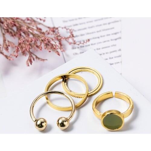 5pcs Trendy Ring Set Zircon Gold Adjustable Opening Party Jewerly Statement Tail Rings Women Dropshipping 2021 New Fashion