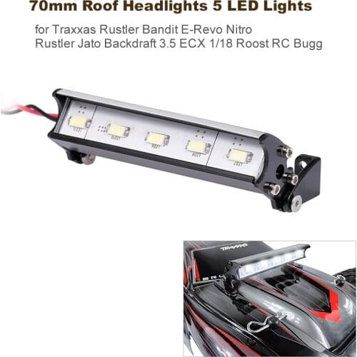 70mm Roof Headlights RC Off-Road Dome 5 LED Lights for Traxxas Rustler Bandit Nitro Rustler Backdraft 3.5ECX 1/18 Roost RC Car