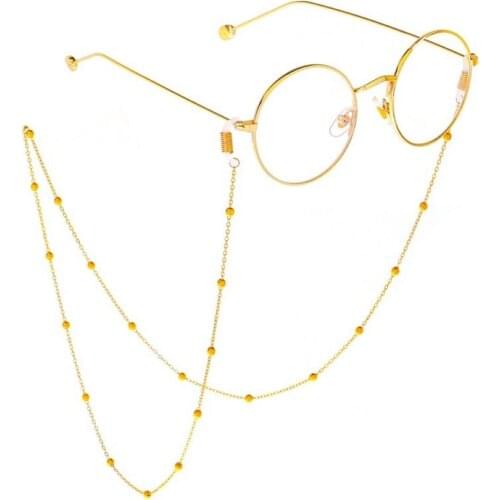 Eyewear Accessories Simple Sunglasses Reading Glasses Anti-slip Beaded Chain Eyewear Lanyard Rope Golden