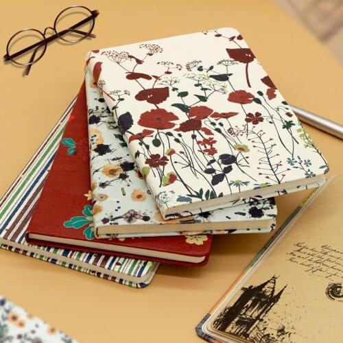 A5 notebook high-value student notepad creative and windy leather thickened notebook book hand account book floral