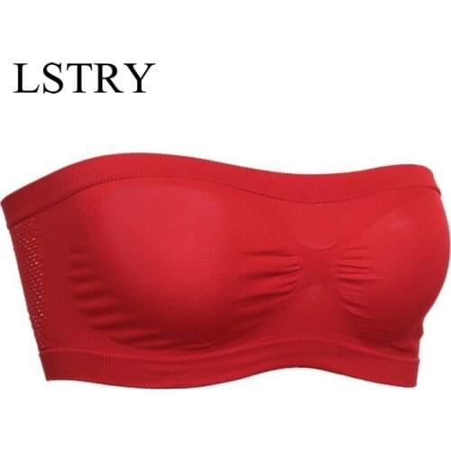 Women Lady Tube Top Bra Bandeau Underwear Sexy Wrapped Chest Strapless Lstry Girls Breathable Stretch Layer Seamless Crop Tops