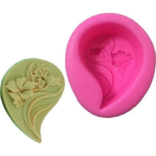 Tree Leaf Shape Silicone Soap Mold Flower Pattern Emboss Soap Making Tools DIY Handmade Cake Chocolate Candy Baking Mould