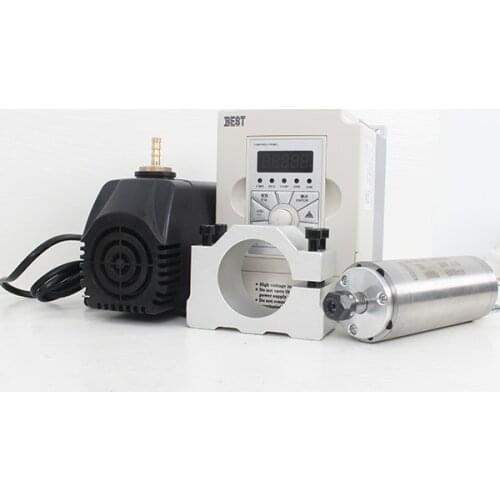 300W Water Cooled Spindle Motor ER8 60000rpm 1000HZ 220V 1.5KW VFD Frequency Converter Water Pump Kit PVC PCB ABS Wood Plastic