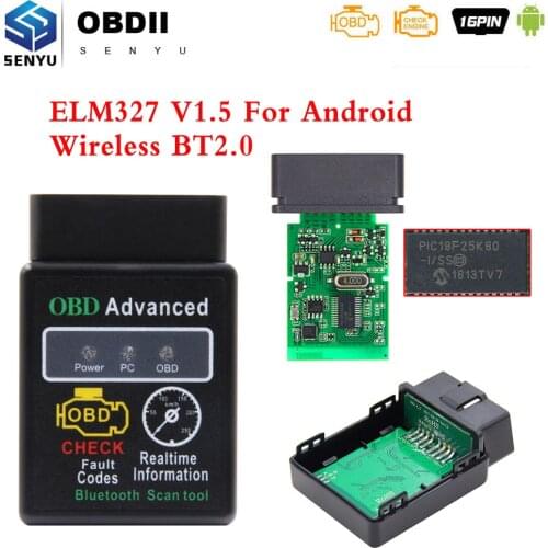 ELM327 V1.5 PIC18F25K80 OBD2 Wireless Scanner For Android ELM 327 V1.5 HH OBDII OBD 2 Car Diagnostic Auto Tool Code Reader 1.5