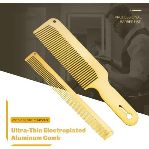 CestoMen Barbershop Haircut Comb Durable Heat-Resistant Anti-static Titanium Steel Meatl Comb Haircut Tools For Hairdresser