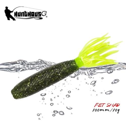 Hunthouse Fat ika Soft Fishing Lure 100mm 10g 4Pcs/Bag easy shiner shad lures silicone Leurre fishing black bass perch zander