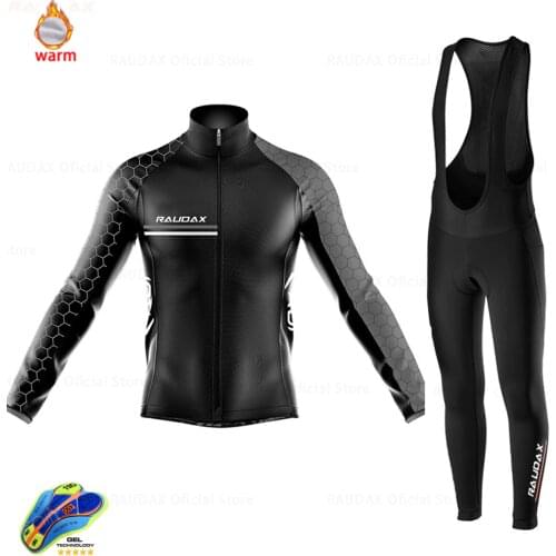 Team Cycling Clothes Winter Fleece Clothing Long Sleeve Jersey Set Raudax UNinform Thermal Fleece Skinsuit Ropa De Hombre