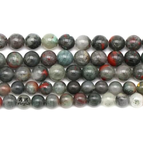 Natural Africa Blood Stone Round Loose Beads 4 6 8 10 12mm Pick Size For Jewelry Making DIY Bracelet Necklace 15inches Strand
