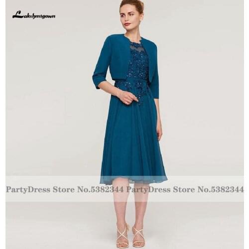 Lakshmigown Hunter Green Mother of the Bride Dress With Jacket Bestidos 2021 Lace Appliqued Beading Formal Mother Evening Gowns
