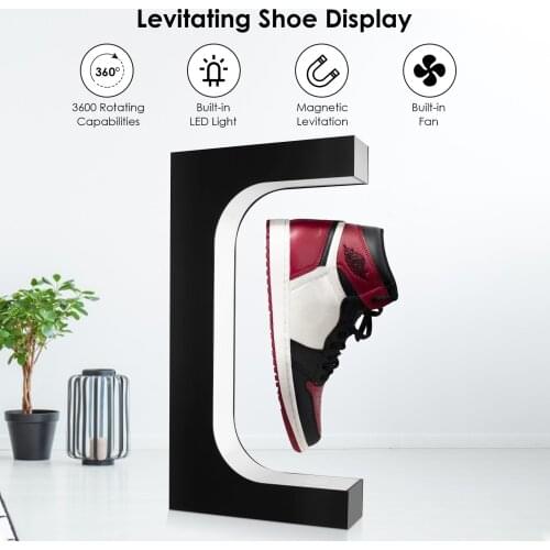Magnetic Floating Levitating Shoe Display Levitation Stand Holder Platform Rotating Sneaker Acrylic Rack With Led Lighting New