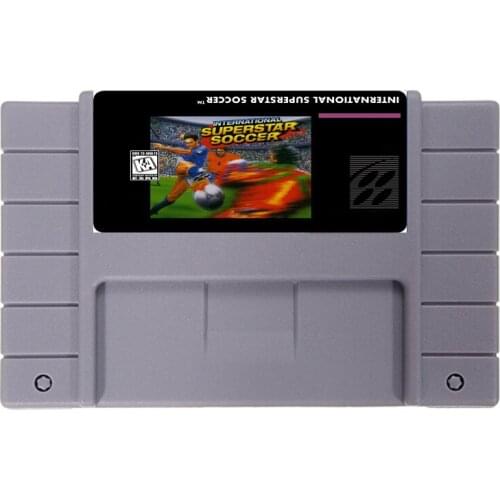 INTERNATIONAL SUPERSTAR SOCCER 16 bit NTSC Big Gray Game Card For USA Version Game Player