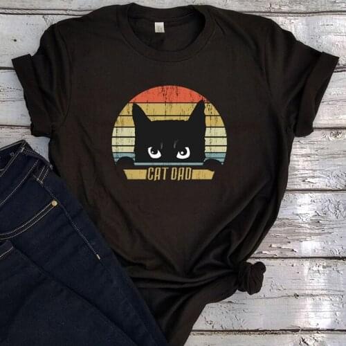 Cat Dad T Shirts Men Funny Tshirt My Hero Graphic Tees Men Fathers Day Idea Funny Rock Top Cat Daddy Best Lover 2021 New Tee