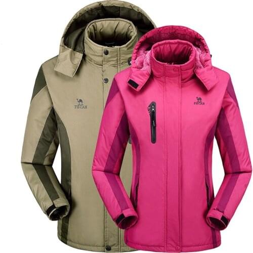 Winter New Style Mens Cotton-padded Clothes COUPLES Raincoat Jacket Plus Velvet Thick Wind-Resistant Waterproof Hooded