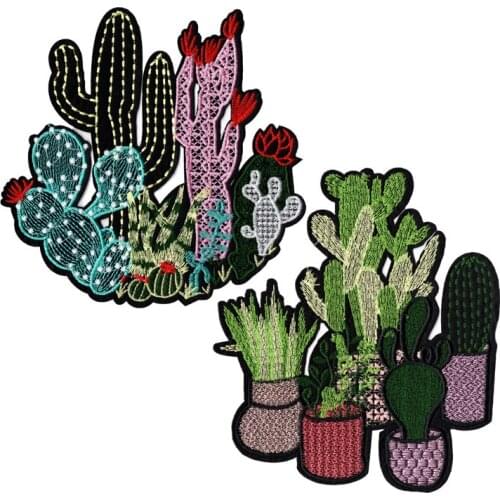 2021 New Cute Cactus Patch for Childrens Clothing Diy Iron on Embroidery Patches for Kids Clothes Jackets Appliques Parches