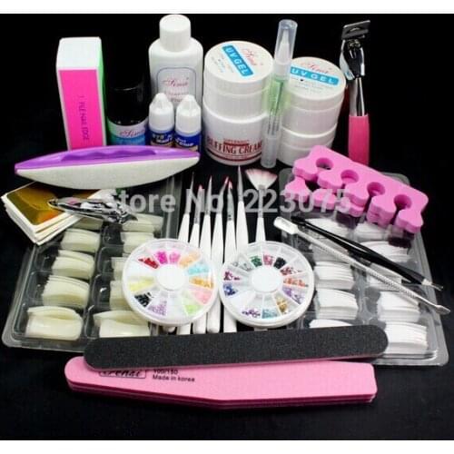 New Pro Nail Art UV Gel Kits Brush Remover nail tips glue Tools