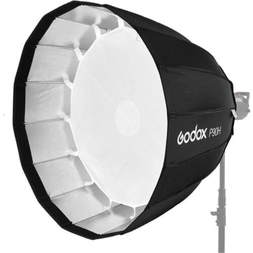 Godox P90H 35" 90cm Deep Hi-Temperature Resistant Parabolic Softbox with Bowens Mount Ring for Studio Monolight Flash Light