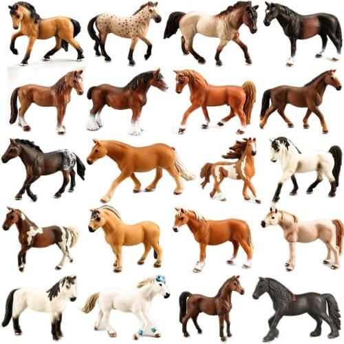 Plastic Horses Party Favors Assorted Colors Horse Figurines Simulation Horse animal model figurine PVC toy Best Gift for Boys