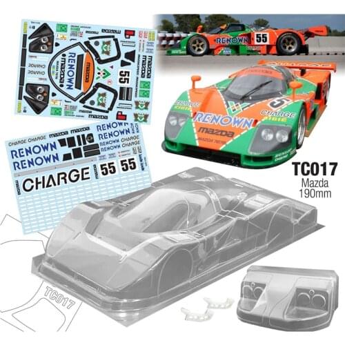 Rc Car Toys Mazda 787B Clear Body Shell / Stickers / Tail Wing Light Cup Sets For 1/10 Scale On Road Rally Racing Cars