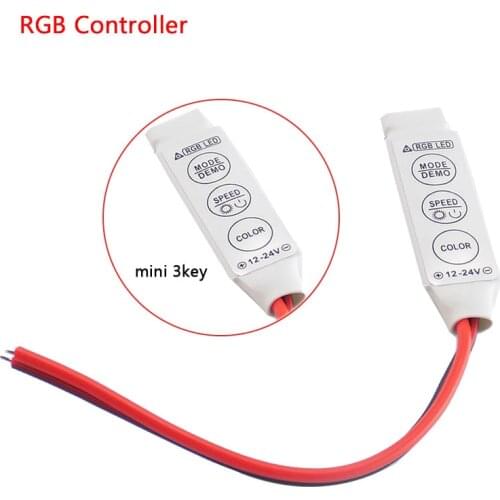 LED RGB Controler DC 12V Mini 3 Key Control Single Color Led Strip Light SMD 2835 3528 5050 5630 3014 for RGB LED Strips