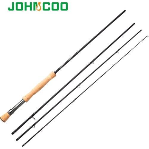 Fly Fishing Rod High Carbon 9FT 2.7m 4 Sections flyfishing rod Line WT 5/6 7/8 Soft Cork Handle Fishing Rod High Quality