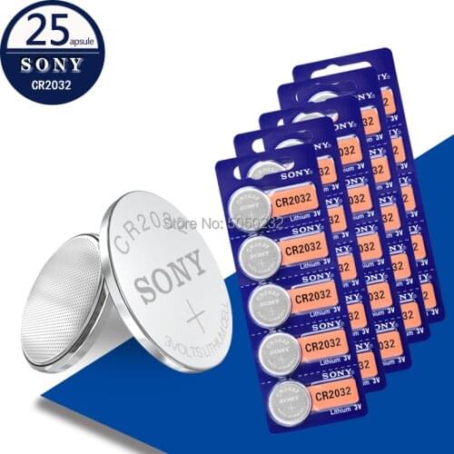 Sony 25pcs original cr2032 DL2032 ECR2032 5004LC KCR2032 BR2032 3v button battery for watch computer remote control toy