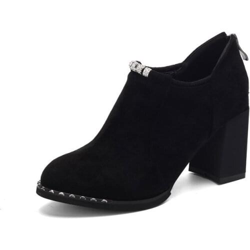 Fashion diamond round head after deep mouth zipper shoes size 43 yards 32 - only in the spring and autumn shoes 18410