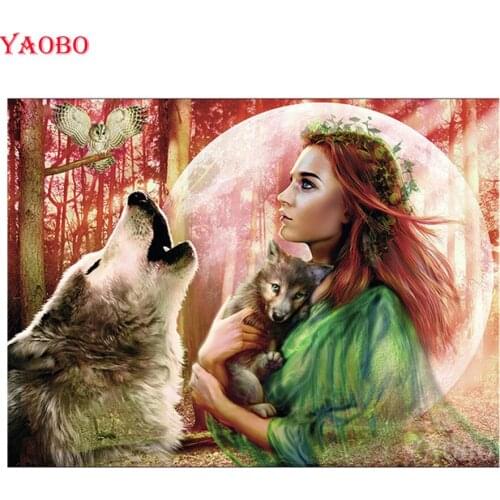 Diy embroidery diamond Forest beauty wolf diamond painting sale full square mosaic picture of rhinestones cross-stitch kits
