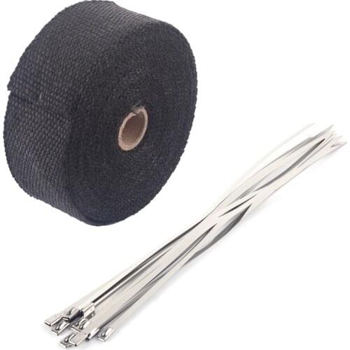 Oversea 10m Performance Exhaust Heat Wrap Manifold Downpipe with 10 Cable Ties Pipe One Roll