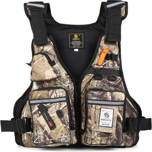 JARUSITE Fishing Vest Fly Fishing Jacket Buoyancy Vest with Water Bottle Holder for Kayaking Sailing Boating Water Sports