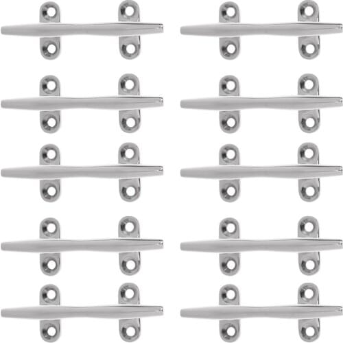 10 Pack Boat Dock Cleat 4 inch 10mm Open Base - Heavy Duty 316 Stainless Steel