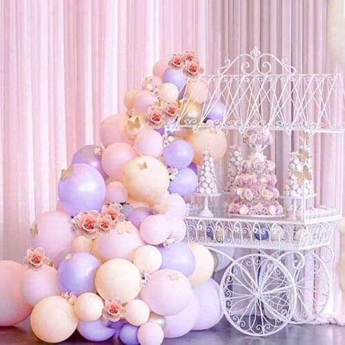 109Pcs/lot Pastel Balloons Garland Gold Confetti Pink Purple Balloon Arch Chain foor Baby Shower Birthday Party Decor Supplies