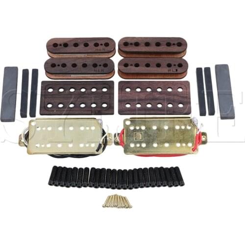 2pcs 50/52MM Guitar Black Humbucker Bridge Pickup and Neck Pickup