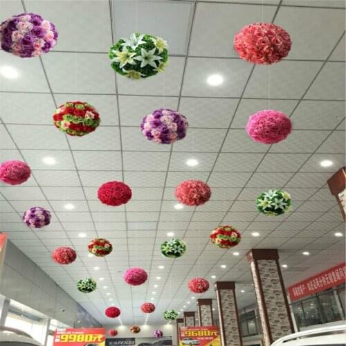 25cm/10inch Wedding Decorations Silk Kissing Pomander rose Flowers Balls Wedding bouquet Free Shipping