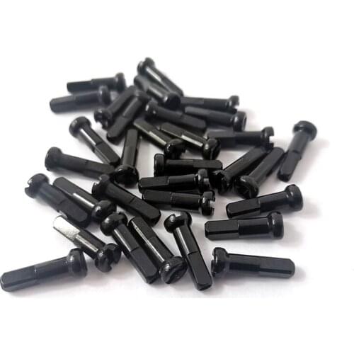 50psc/lot CNC 16mm 14G Alloy AL7075 NIpples MTB road bicycle aluminum nipples black round bike accessories made in Taiwan