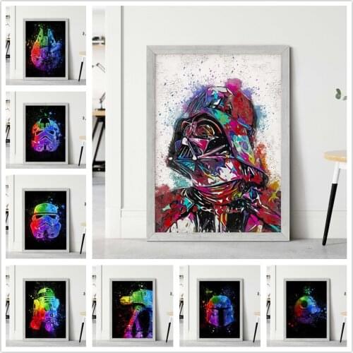 Watercolor Art Star Wars Canvas Painting Classic Movie Memories of A Generation Living Room Bedroom Decoration Painting