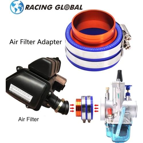 ALCON-Racing CNC Intake Air Filter Joint Interface Adapter 37mm/42mm/45mm/50mm PWK PE Carburetor Universal CNC Aluminum Rubber